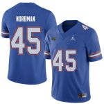 Men's Florida Gators #45 Charles Nordman NCAA Jordan Brand Royal Authentic Stitched College Football Jersey XLY0562BJ